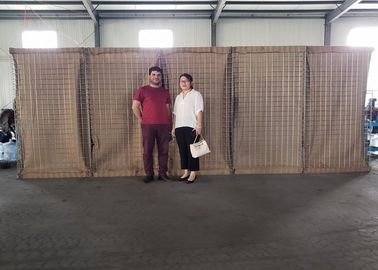 Βαριά γαλβανισμένα αμυντικά εμπόδια Hesco τοίχων άμμου καλωδίων στρατιωτικά