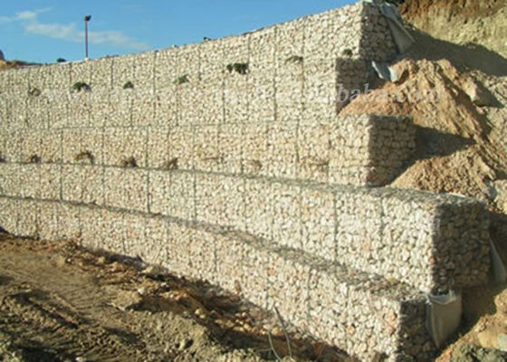 Γαλβανισμένα κλουβιά τοίχων Gabion ελέγχου διάβρωσης καυτής εμβύθισης