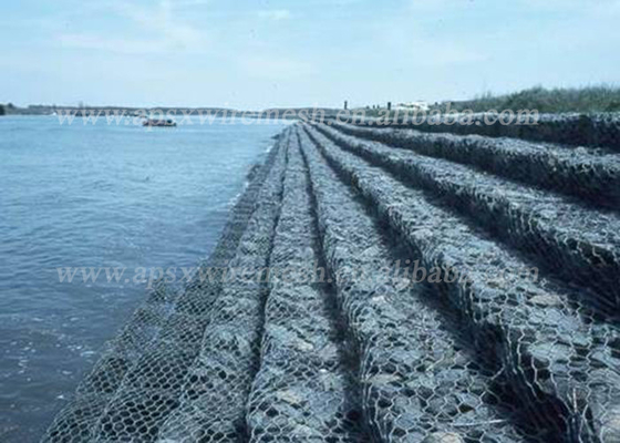 ποταμός ελέγχου διάβρωσης κλουβιών τοίχων Gabion χαλύβδινων συρμάτων σιδήρου 2*1*1m