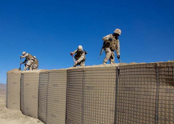 Στρατιωτικός ψευδάργυρος τοίχων στρατού - ντυμένα αργίλιο αμυντικά εμπόδια προμαχώνων εμποδίων Hesco τύπων για την πλημμύρα