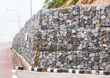 Ντυμένα PVC κλουβιά τοίχων Gabion καλαθιών Gabion, κιβώτιο Gabion για την προστασία τράπεζας