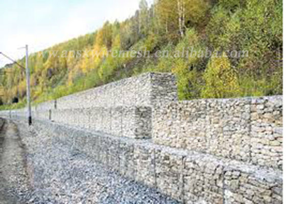 Το PVC έντυσε το γαλβανισμένο έλεγχο διάβρωσης κλουβιών τοίχων Gabion