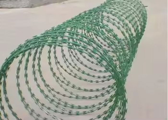 Μοναχικό Coil Concertina ξυράφι συρματόπλεγμα συρματόπλεγμα σκούρο πράσινο από βαμμένο σίδηρο