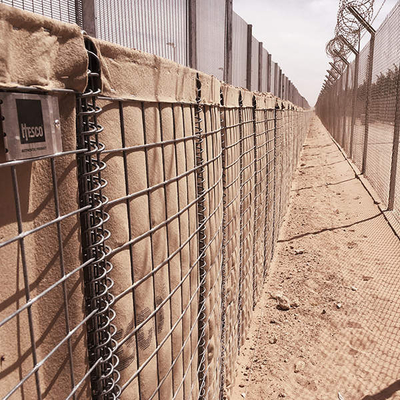 MIL 10 Βαρύ επιχρισμό ψευδαργύρου Hesco Barrier ως ενδιάμεση λύση για το κοντινό πρόγραμμα φραγμού πλημμύρας