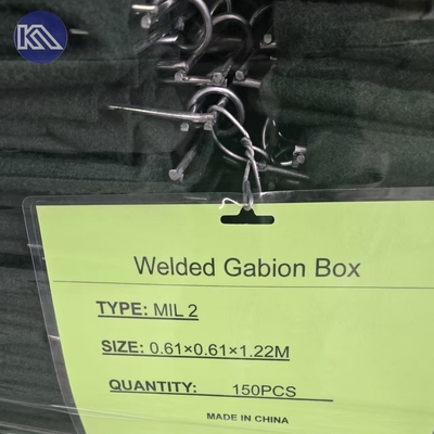 Βαρύ φορτίο 3 ίντσες Διάτρηση Δίκτυο Gabion Basket MIL1 1.37M Υψηλό Hesco φράγμα συγκολλημένο Gabion κουτί στρωμένο με υφάσματα γεωτεξτύλιο