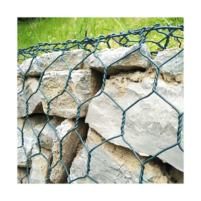 Το πράσινο PVC έντυσε το κιβώτιο 2.7mm Gabion για την ενίσχυση ελέγχου πλημμυρών ποταμών