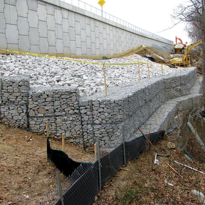 ντυμένα Gabion κλουβιά διατηρώντας τοίχων καλωδίων κιβωτίων 80*100mm ψευδάργυρος για την προστασία ποταμών