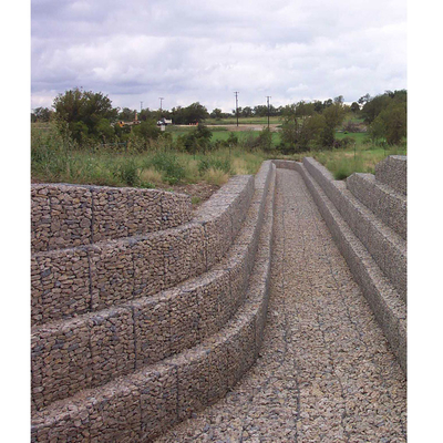 υψηλός τοίχος 4x1x1M βράχου Gabion πλέγματος καλωδίων διάρκειας εξαγωνικός μη που οξυδώνει