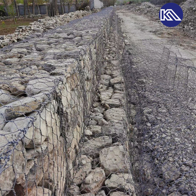 ο γαλβανισμένος καλάθια ψευδάργυρος 60*80mm Gabion έντυσε το εξαγωνικό πλέγμα καλωδίων Gabion
