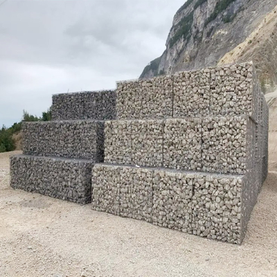 Διπλή γαλβανισμένη συστροφή Gabion προστασία διάβρωσης πλέγματος καλωδίων Gabion κιβωτίων εξαγωνική