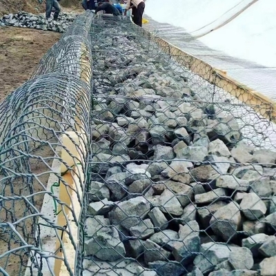 Τυποποιημένος διατηρώντας τοίχος κιβωτίων  Gabion καλωδίων  εξαγωνικός που γαλβανίζεται