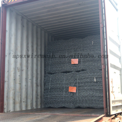 Τύπος πλέγματος 8x10cm Έκταγωνικό Gabion Box Προστασία κλίσης PVC επικαλυμμένο