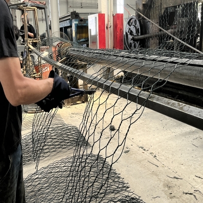 Πράσινο PVC Γαλβανισμένο Gabion Box Ποτάμι Προστατεύει πέτρα Mesh 100mm X 120mm
