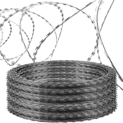 Ατσάλι Concertina διασταυρωμένο επίπεδο στροφή BTO-22 ξυράφι συρματόπλεγμα φράχτη για το αεροδρόμιο φράχτη