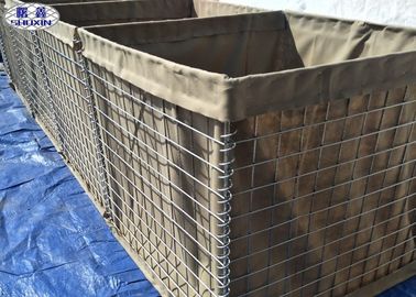 Geotextile ευθυγράμμισε το στρατιωτικό τοίχο άμμου, τοίχος προμαχώνων Hesco άμμου Secuirty