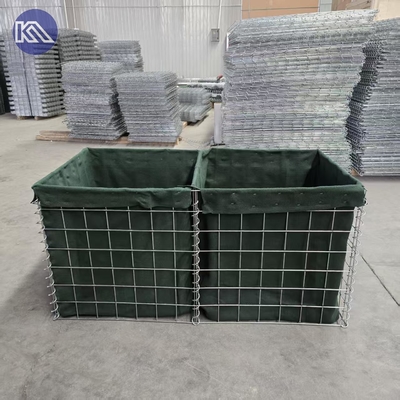 Βαρύ φορτίο 3 ίντσες Διάτρηση Δίκτυο Gabion Basket MIL1 1.37M Υψηλό Hesco φράγμα συγκολλημένο Gabion κουτί στρωμένο με υφάσματα γεωτεξτύλιο