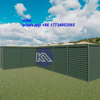 Γαλβανισμένο Συγκολλημένο Πλέγμα Gabion Box 5mm Σύρμα 300 Gsm Γεωυφασμάτινο Στρατιωτικό Φράγμα