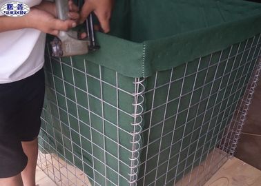 Καυτό βυθισμένο γαλβανισμένο στρατιωτικό εμπόδιο hesco κιβωτίων Gabion, διατηρώντας τοίχος πλέγματος καλωδίων