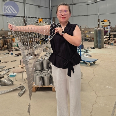 Διακοσμητικό συρματόσχοινο από ανοξείδωτο χάλυβα με φερμουάρ για δίχτυ κατά των drones 3x3m