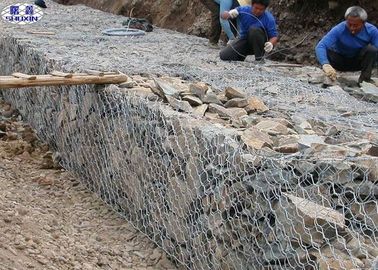 60*80 Gabion τοίχων εξαγωνικό ύφος κλουβιών/τοίχων κλουβιών καλωδίων πέτρινο διατηρώντας