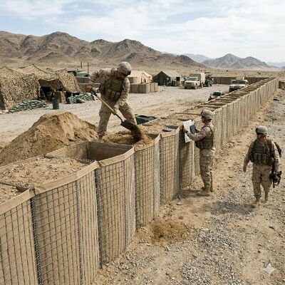 Αμυντικό Φράγμα 3"X3" Συγκολλημένος Χάλυβας Gabion Sandbags Bastion Flood Perimeter Security Protective Wall