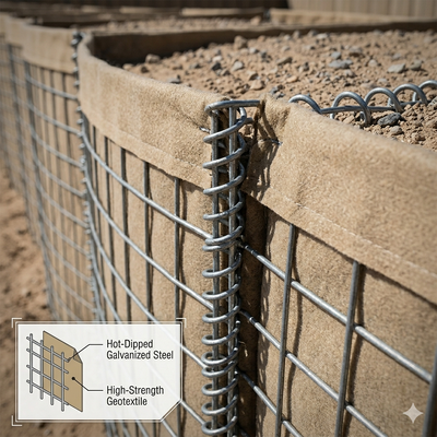Εν θερμώ εμβαπτισμένο MIL-10 Secure Perimeter Sand γεμάτο Barriers Defense Bastion