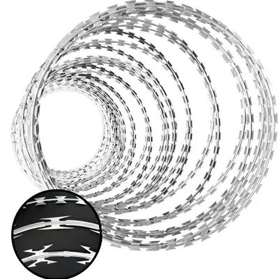 Ζεστό βουτηγμένο γαλβανισμένο BTO-22 Concertina Razor Barbed Wire Anti Climb Security Blade Wire για τοίχο φράχτη αγροκτήματος Κένυα αγορά