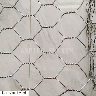 Γαλβανισμένο εξαγωνικό πλέγμα gabion 6*8cm, καλάθι gabion 1*1*1m, φράχτης τοίχου αντιστήριξης