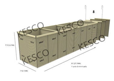 Geotextile Mil 7 γεμισμένο άμμος Hesco εμποδίων Hesco γεμισμένο άμμος εμπόδιο