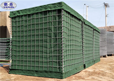 Ντυμένος Galfan Geotextile ενωμένος στενά Linded στρατιωτικός πράσινος εμποδίων Hesco αμυντικός