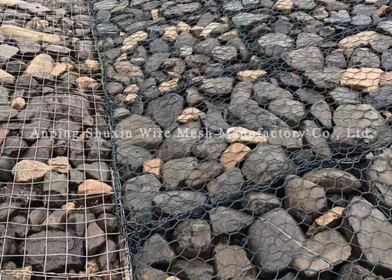 2.0mm ντυμένα PVC καλάθια Gabion γεφυρών υφαμένα προστασία