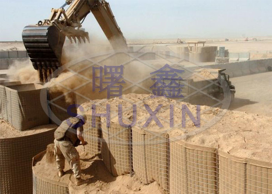 Geotextile γεμισμένη άμυνα εμποδίων Gabion Galfan Mil 19 άμμος