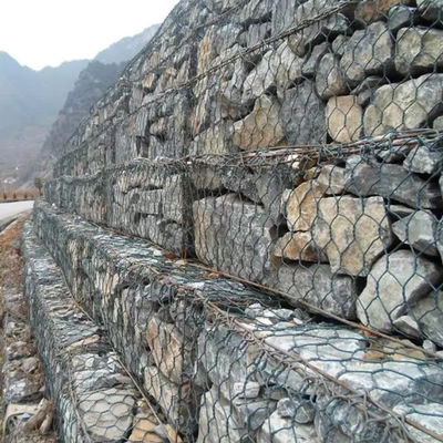 καυτός Gabion πλέγματος καλωδίων 2x1x1m εξαγωνικός που βυθίζεται γαλβανισμένος και το PVC ντυμένος